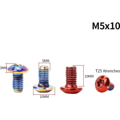 Alloy Steel Disc Brake Pad Screw T25 M5*10 Bicycle Accessories Mountain Bike Disc Screw