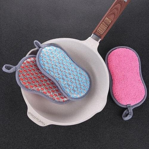 Double-Sided Dishwashing Sponge, Scouring Pad, Kitchen Cleaning Brush, Dishwashing Cloth