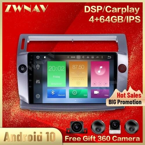 360 Cameras Screen For Citroen C4 C-Triomphe C-Quatre 2004-2010 2011 2012 2013 2014 Android Multimedia Audio Radio Recorder Head