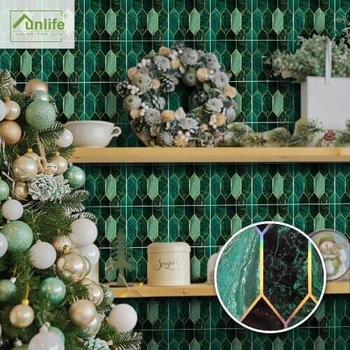 Funlife Peel And Stick Adhesive Mosaic Tiles Kitchen Wallpaper Bathroom Wall Stickers PVC Waterproof Modern Creative DIY Decor