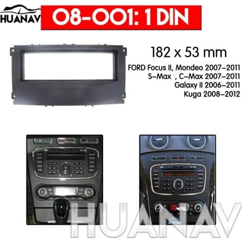 HUANAV Car Radio stereo Fitting installation adapter fascia For 2007-2011 Ford Mondeo/ C Max (Black) Stereo Frame Audio Fascias