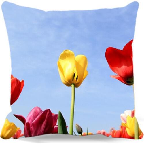 Beautiful Tulips Flower Pillow Cases Soft Pillow Covers
