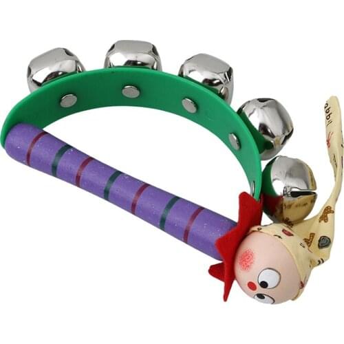 Random Color Cute Baby Toys Wooden Rattle Colorful Cartoon Clown Musical Bell Shake Toys Toddler Kids Rattle Toy Bebes New