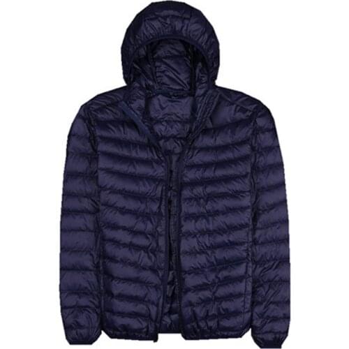 Autumn New Mens Clothes Fashion Boutique Solid Color Light Comfortable Casual Hooded White Duck Down Jacket Men Coat