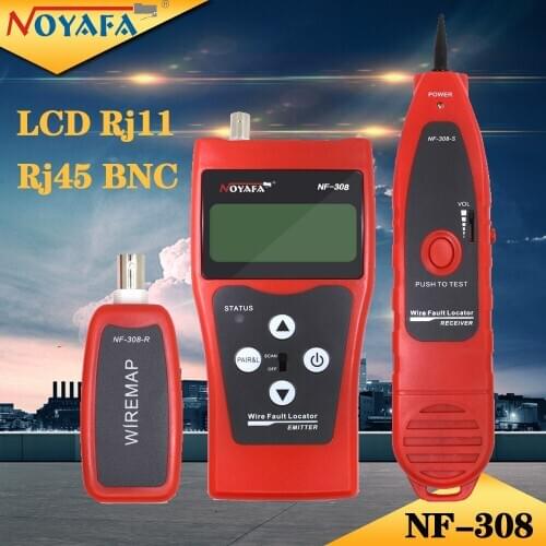 Noyafa-NF308 RJ45 BNC USB RJ11 Lan Tester Multipurpose LCD Display Network Telephone Wiring Tester Tracker Tracer Tool Kit