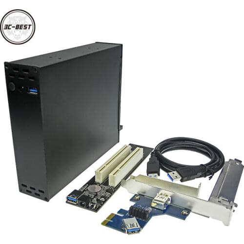 PCI-e x1 To 2 PCI 32bit slots adapter Riser Card Sound Card Network card graphics card support PCI express x1 x4 x8 x16