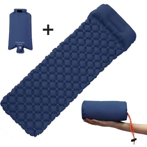 Portable Camping Mat Inflatable Mattress Air mattress Pillow Waterproof Diamond Outdoor Camping Hiking Sleeping Mat Air Cushion