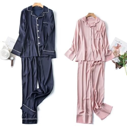 Lovers Pajama Set Plus Size Ice Silk Sleepwear Men and Women Luxury Korean Style Pijamas Nightwear Home Clothes Lounge Wear 3XL
