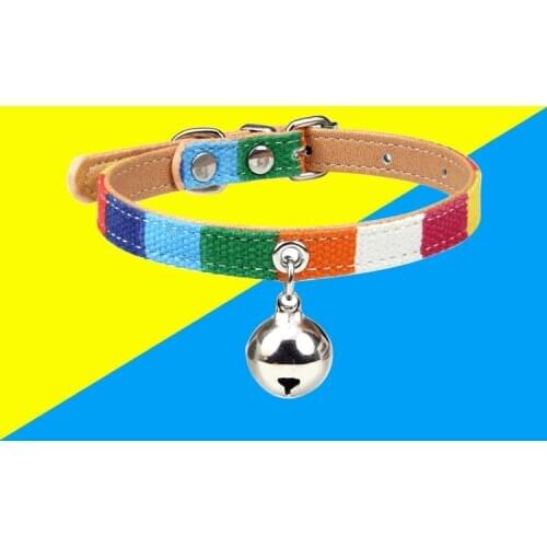 Leash Pet Product Padded Collar Personalized Canvas&Leather Puppy Cat Necklace for Small Dog Chihuahua Collars Classic