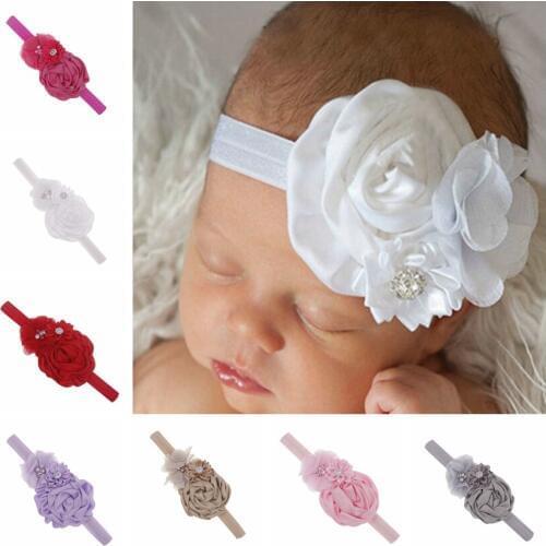 2018 Girls Headband Colorful Chiffon Flower Kids Headband Elastic Hairband Flowers Headband Girl children Hair Accessories