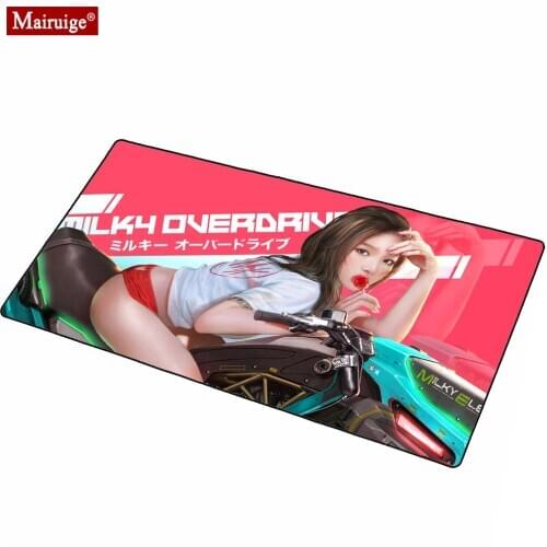 Pink Motorcycle Girl Mousepad XXL Large Mouse Pad 90x40cm/70x30cm Gamer Desk Mat Computer PC Mat Mouse for Laptop Table Pads