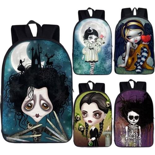 Gothic Cartoon Girl Backpack Travel Bag Children School Bags leisure time for Teenager Girls high-capacity Backpacks