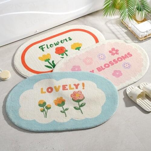 Flower Entrance Bath Mat Doormat Absorbent Carpet Balcony Area Rugs Bath Living Room Bathroom WelcomeTapis Mat Korea Style