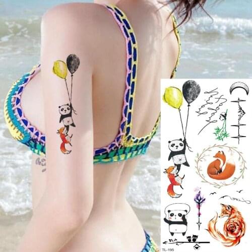 Temporary tattoo sticker kids tattoo animals cartoon waterproof temporary tattoos for children girl small tatoo panda fox tattoo