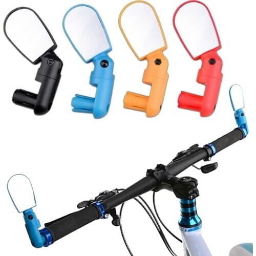 2pcs Bike Rearview Mirror Handlebar End Mounted ABS 360 Degrees Adjustable Rear View Glass Mirror Bicycle Accessories Hot
