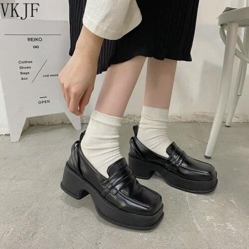 Women Shoes Cute Lolita Girl Women Maid Boots Shoes Round Toe Leather Shoes Japanese JK High School Uniform Kawaii Anime Cosplay
