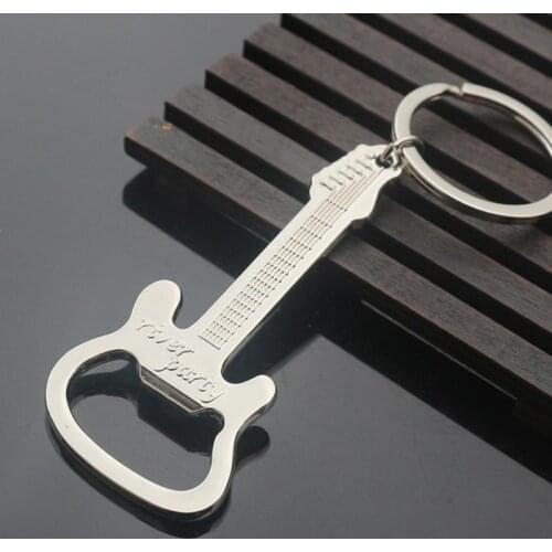 1 Pcs Bottle Opener New Design Guitar Beer Bottle Can Opener Alloy Hangings Ring Keychain Tools Household Gifts Hot Sale
