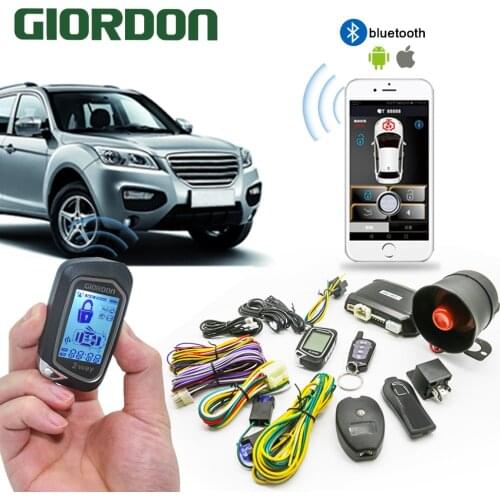 100M Programmable Shock Warning 2 Way Car Alarm System With Remote Engine Start Starter Tilt Sensor Colorful LCD Display