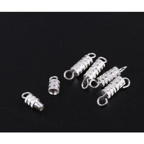 100Pcs Screw Type Barrel Clasp Necklace Bracelet Connectors DIY Jewelry Findings