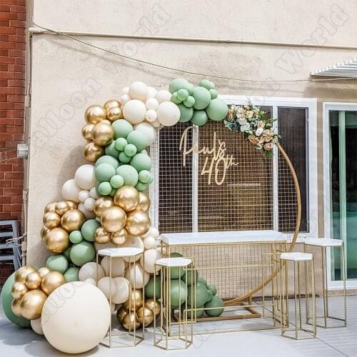 122pcs Avocado Green Latex Balloon Arch Kit Wedding Birthday Party Gold Balloon Garland Event Celebration Baby Shower Decoration
