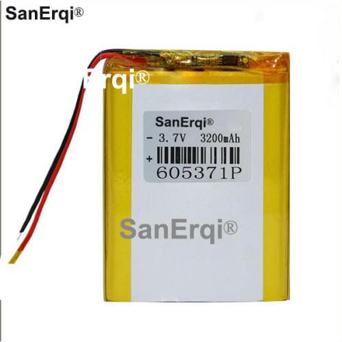 3.7V 605371 3200mAh polymer lithium ion battery Rechargeable batteries li-po mobile phone battery
