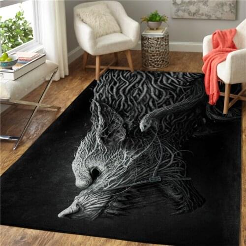 Wolf Tattoo 3D Printed Rugs Mat Rugs Anti-slip Large Rug Carpet Home Decoration Living Flannel Print Bedroom Non-slip Floor Rug