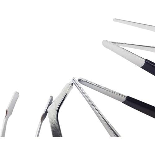 7pcs/set Anti-static Tweezers Multi-style U-shaped Round Head Elbow Straight Tweezers Tool Kits