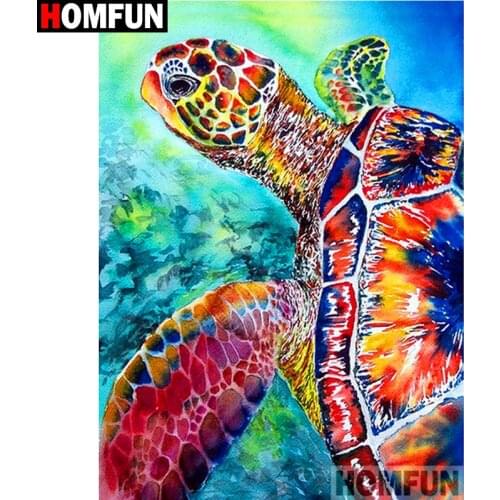HOMFUN Full Square/Round Drill 5D DIY Diamond Painting "Animal turtle" 3D Diamond Embroidery Cross Stitch Home Decor A19761
