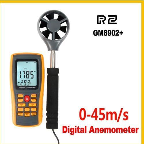 GM8902+ Air Flow Anemometer Digital Anemometer instrument Wind Speed Gauge Temperature LCD Display Measure Digital 45 m/s