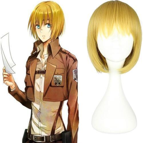 Anime Attack On Titan Cosplay Wig Armin Arlert Cosplay Wigs Heat Resistant Synthetic Halloween Carnival Party Shingeki No Kyojin