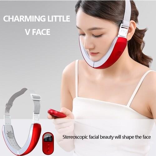Chin V-Line Up Lift Belt Machine Blue LED Photon Therapy Face Lifting Slimming Vibration Massager Double Chin Reducer