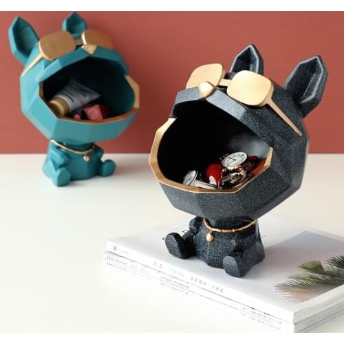 Big Mouth Dog Storage Box Home Decoration Ornamental Resin Art Sculpture Figurines Home Decor Gift Cool Dog Figurine Decorative