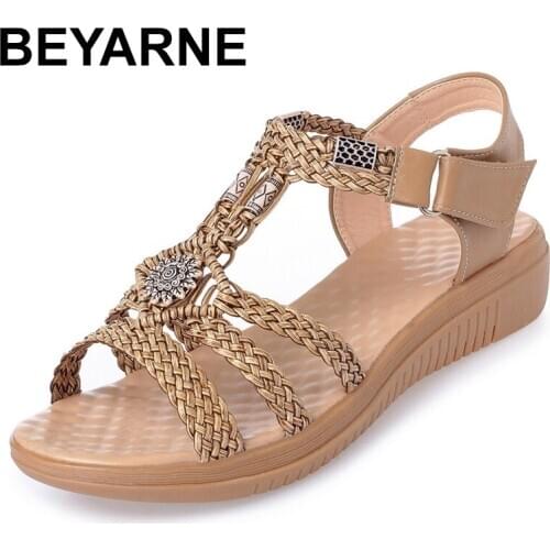 BEYARNE novelty women summer sandals fashion woman sandals flat shoes casual bohemia ladies women shoes big size 35-43