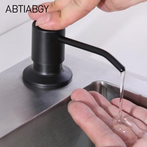 500ml Matte Black Soap Dispensers For Kitchen Sink Stainless Steel Bathroom Liquid soap Pump Bottle Wash Basin Deck Mount