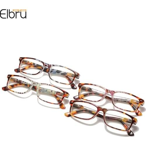Elbru Double Color Spelling a Flower Retro Anti-blue Light Reading Glasses High Definition Comfortable Presbyopic Glasses