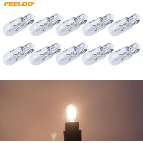 FEELDO 10Pcs 12V Car T6.5 Halogen Bulb External Halogen Lamp Replacement Dashboard Bulb Light #AM1316