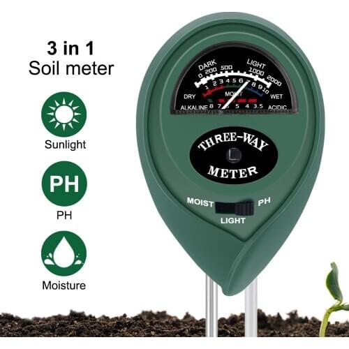 3-in-1 Soil Tester Moisture PH Meter Sunlight Intensity Measurement Monitor for Gardening Plants Farming 2020 New