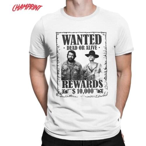 Men Bud Spencer Terence Hill Wanted Lo Chimavano Trinity Epic Movie T Shirts Cotton Clothing Short Sleeve Tees Original T-Shirts