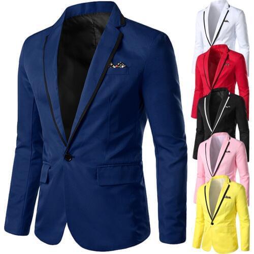 Blazer Masculino Homme Slim Fit For Men 2019 Stylish Casual Solid Blazer Business Wedding Party Outwear Coat Suit Tops