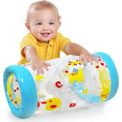 Inflatable Baby Activity Crawling Roller Toy With Rattle And Ball PVC Education Infant Crawling Toys For 6 Months 1 2 3 Year Old