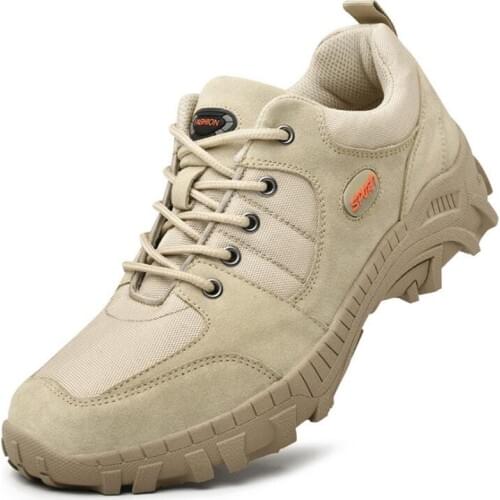 New Outdoor Safety Work Shoes Men Composite Toe Waterproof Indestructible Shoes Leather Lightweight Breathable Hiking Ankle Boot