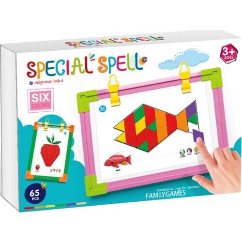 Early Educational Creative Toys for Children Drawing 3D Magnetic jigsaw tangram Puzzle Board Family game Montessori LearningGame