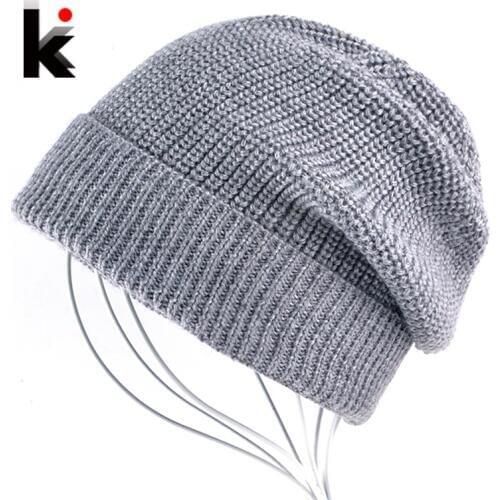 Autumn And Winter Beanies Hat For Women Knitted Wool Skullies Cap Men Outdoors Unisex Casual Solid Knitting Woollen Bonnet Touca