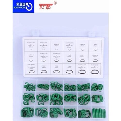 R22 R134a Green / Purple Standard Parts Seal O-Ring Gasket Kit Automotive Air Conditioner Rubber Gasket Classification 270pc