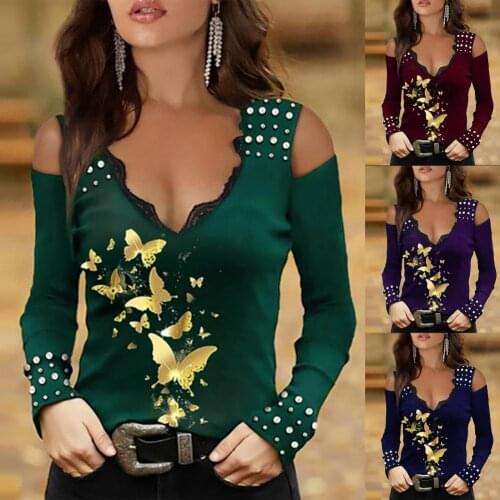 Stylish Lady Top Hollow Out Undershirt Elastic V Neck Lace Women Shirt Top for Inner Wear
