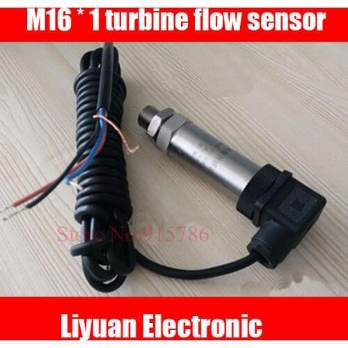 M16 * 1 turbine flow sensor / Pulse signal turbine flowmeter / DC5V-24V flow signal amplifier