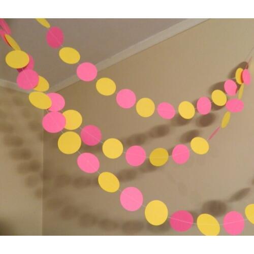 You are my sunshine birthday decorations - Pink Lemonade Birthday Party Yellow and Pink Paper Garland -10ft Your color choice