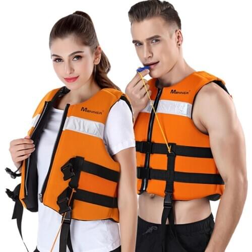 Adults Water Sports Vest Life Jacket Buoyance Swimwear Orange Unisex for Men and Women