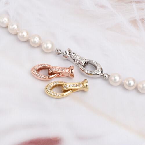 1PCS Clasps Accessories For DIY Jewelry Making Supplies Copper Cubic Zirconia Clasps For Handmade Woman Pearls Necklace Bracelet