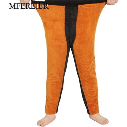 Winter Fleece underwear pants winter Plus size 5XL 6XL 7XL waist 145cm long john for men